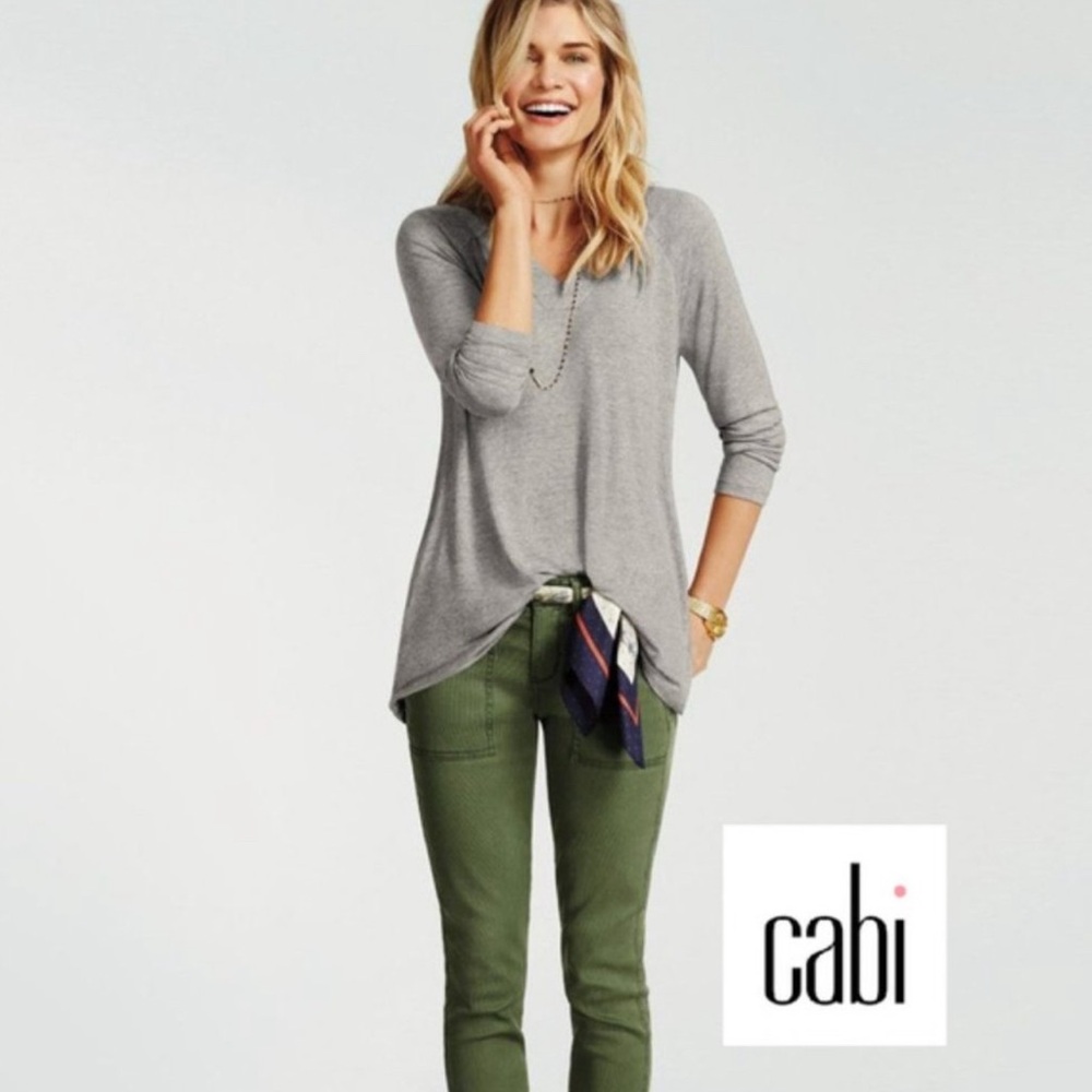 CAbi Heather Gray Knit Top